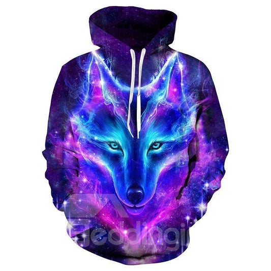 Galaxy Colorful Wolf Unisex 3d Hoodie