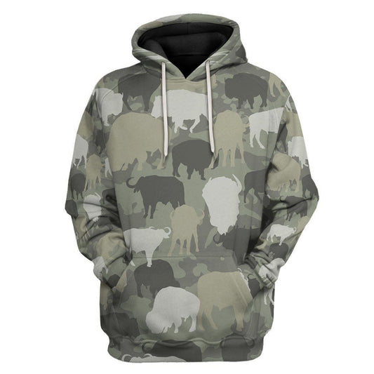 Bison Camo Awesome Unisex 3d Hoodie