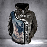 German Shepherd Black Camo High Quality Unisex 3d Hoodie