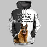 German Shepherd Black And White Unique Unisex 3d Hoodie