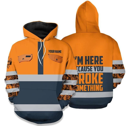 Mechanic Safety Orange Basic Unisex 3d Hoodie