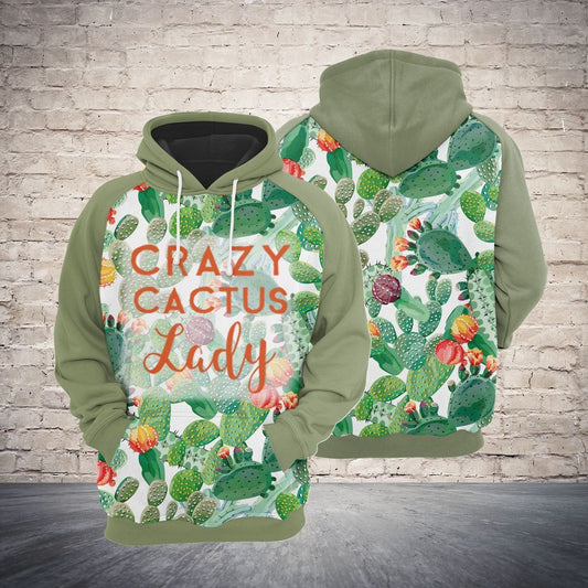 Crazy Cactus Lady Unisex 3d Hoodie All Over Print