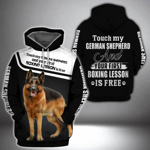German Shepherd Black And White Unique Unisex 3d Hoodie All Over Print
