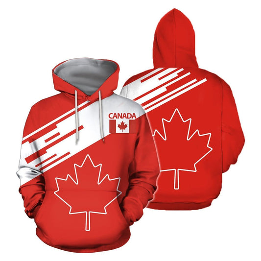 Canada Maple Leaf Line Style Pl Unisex 3d Hoodie All Over Print