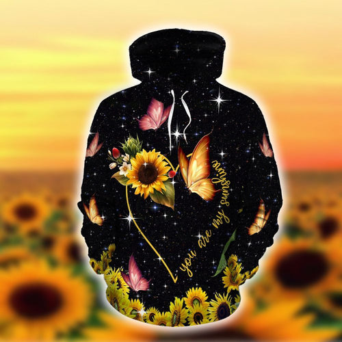 You Are My Sunshine Sunflower Butterfly Unisex 3d Hoodie All Over Print