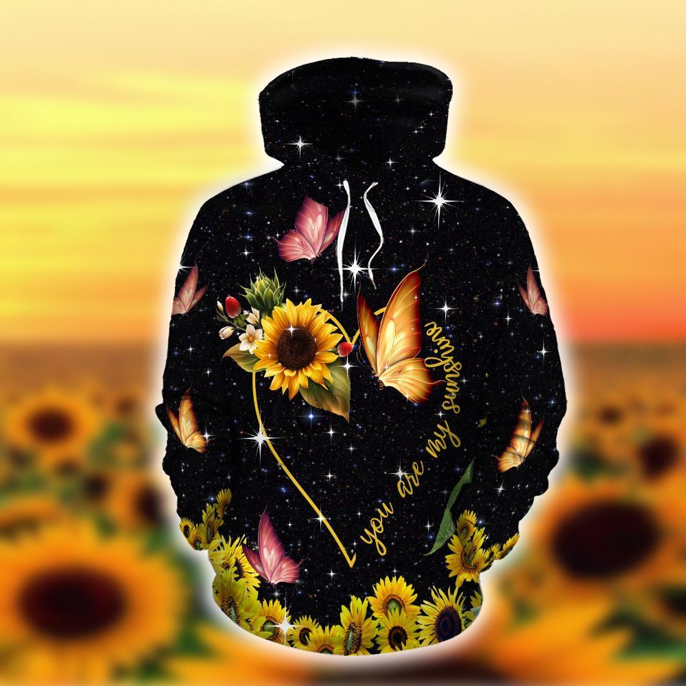 You Are My Sunshine Sunflower Butterfly Unisex 3d Hoodie All Over Print