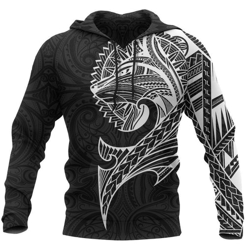 New Zealand Maori Black And White Unisex 3d Hoodie