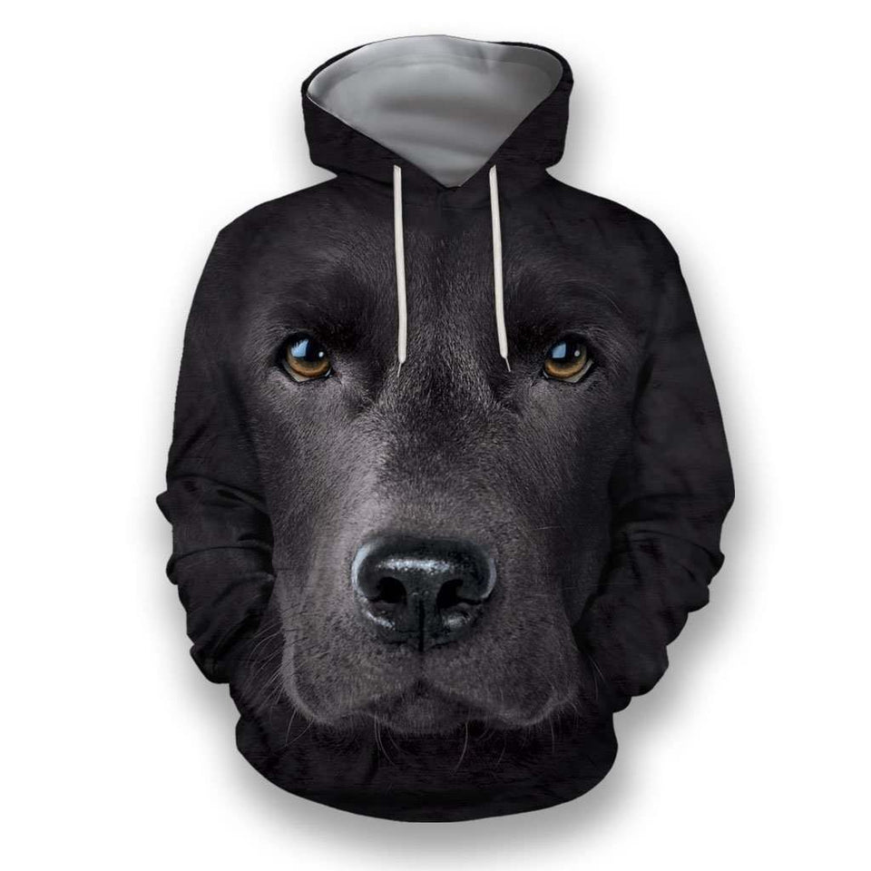 Black Labrador Face Cute Design Unisex 3d Hoodie