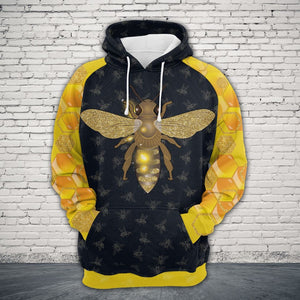 Bee Peace Black And Yellow Perfect Unisex 3d Hoodie All Over Print