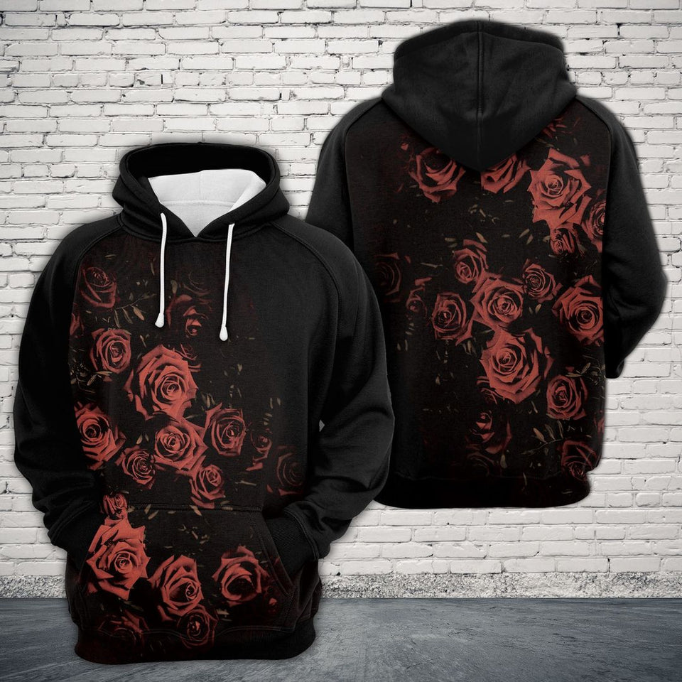 Black Rose Red Nice Design Unisex 3d Hoodie