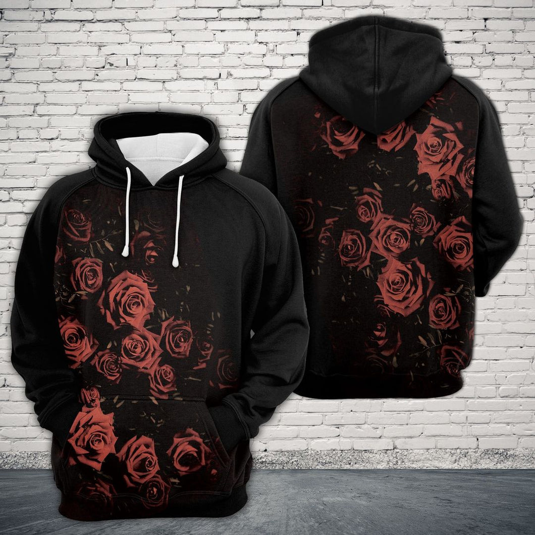 Black Rose Red Nice Design Unisex 3d Hoodie