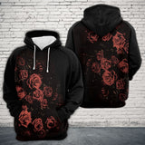 Black Rose Red Nice Design Unisex 3d Hoodie