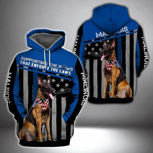 Belgian Malinois Dog Blue Amazing Design Unisex 3d Hoodie