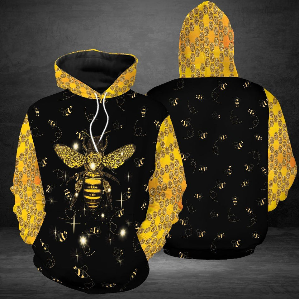 Bee Bee Black And Yellow Good Quality Unisex 3d Hoodie All Over Print