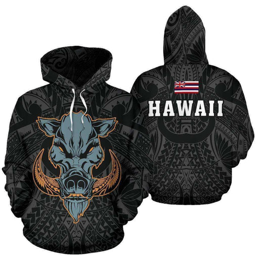 Hawaii Wild Boar Kamapua White Hawaiian Mythology Style Unisex 3d Hoodie
