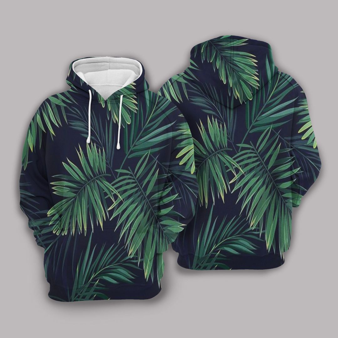 Dark Tropical Palm Leaf Unisex 3d Hoodie