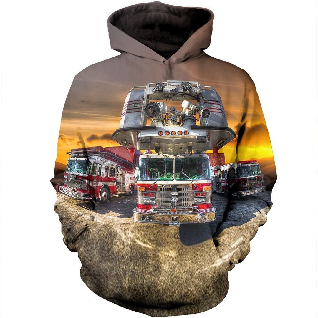 Fire Fighter Spray System Fire Truck Unisex 3d Hoodie