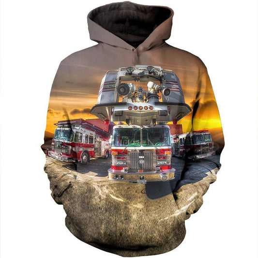 Fire Fighter Spray System Fire Truck Unisex 3d Hoodie