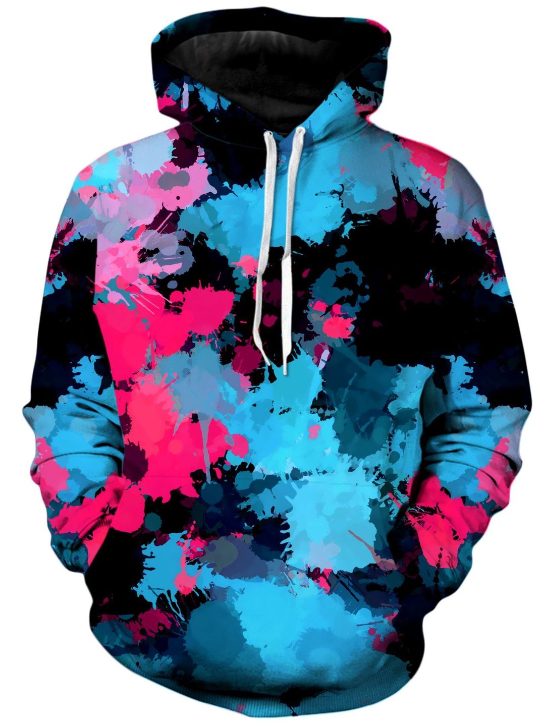 Pink And Blue Paint Splatter Unisex 3d Hoodie