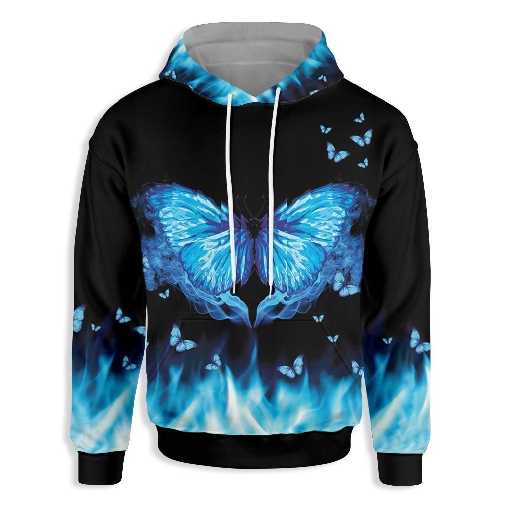 Morpho Butterfly Blue Flame Unisex 3d Hoodie