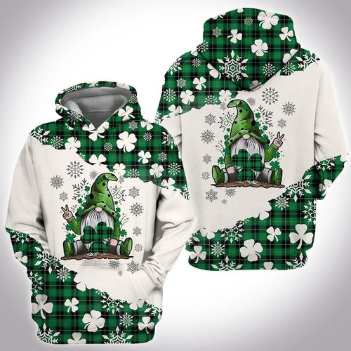 Christmas Tartan Gnome Irish Unisex 3d Hoodie