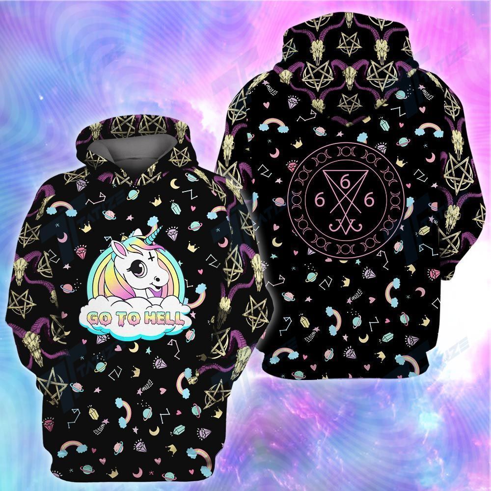 Unicorn Go To Hell Unisex 3d Hoodie