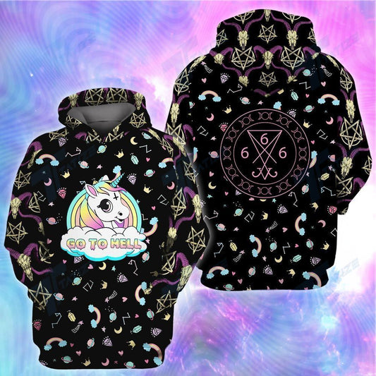 Unicorn Go To Hell Unisex 3d Hoodie