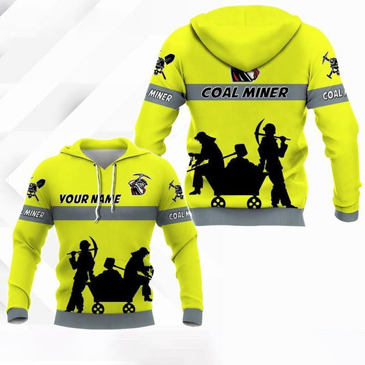 Coal Miner Shirt Personalized Name Coal Miner Unisex 3d Hoodie