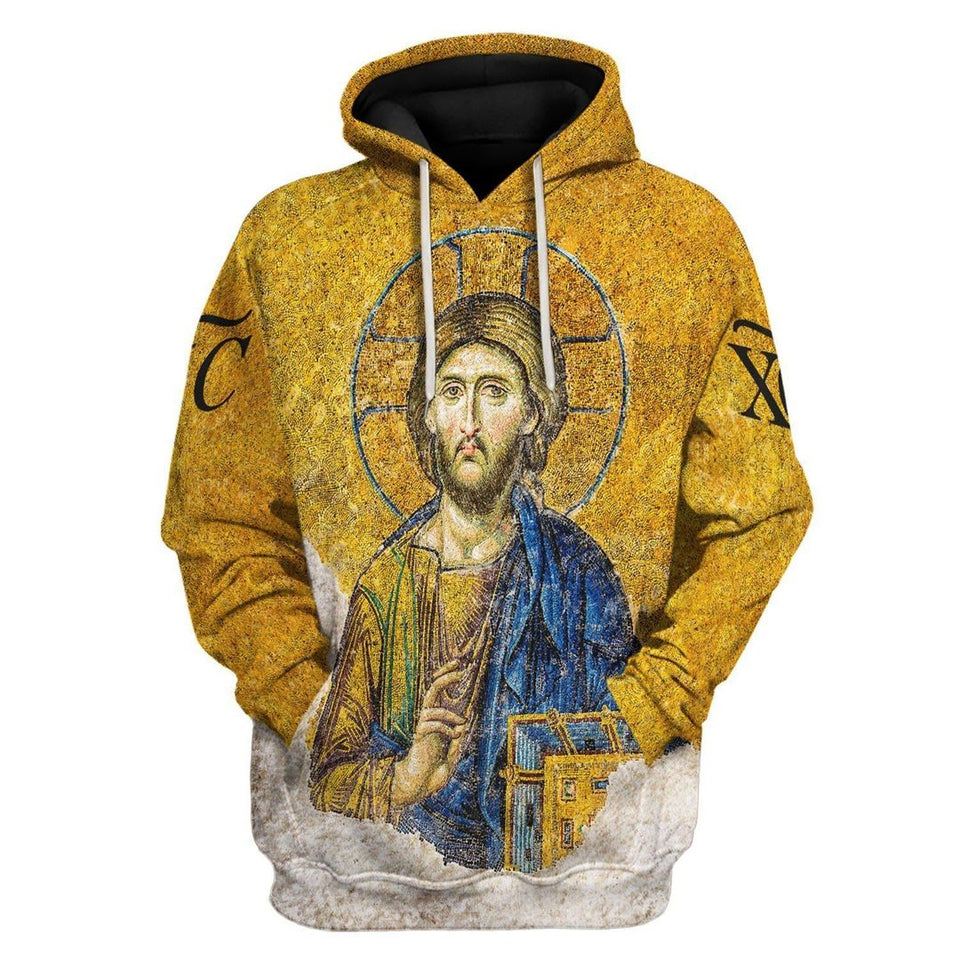 Christian Orthodox Jesus Gold Unisex 3d Hoodie