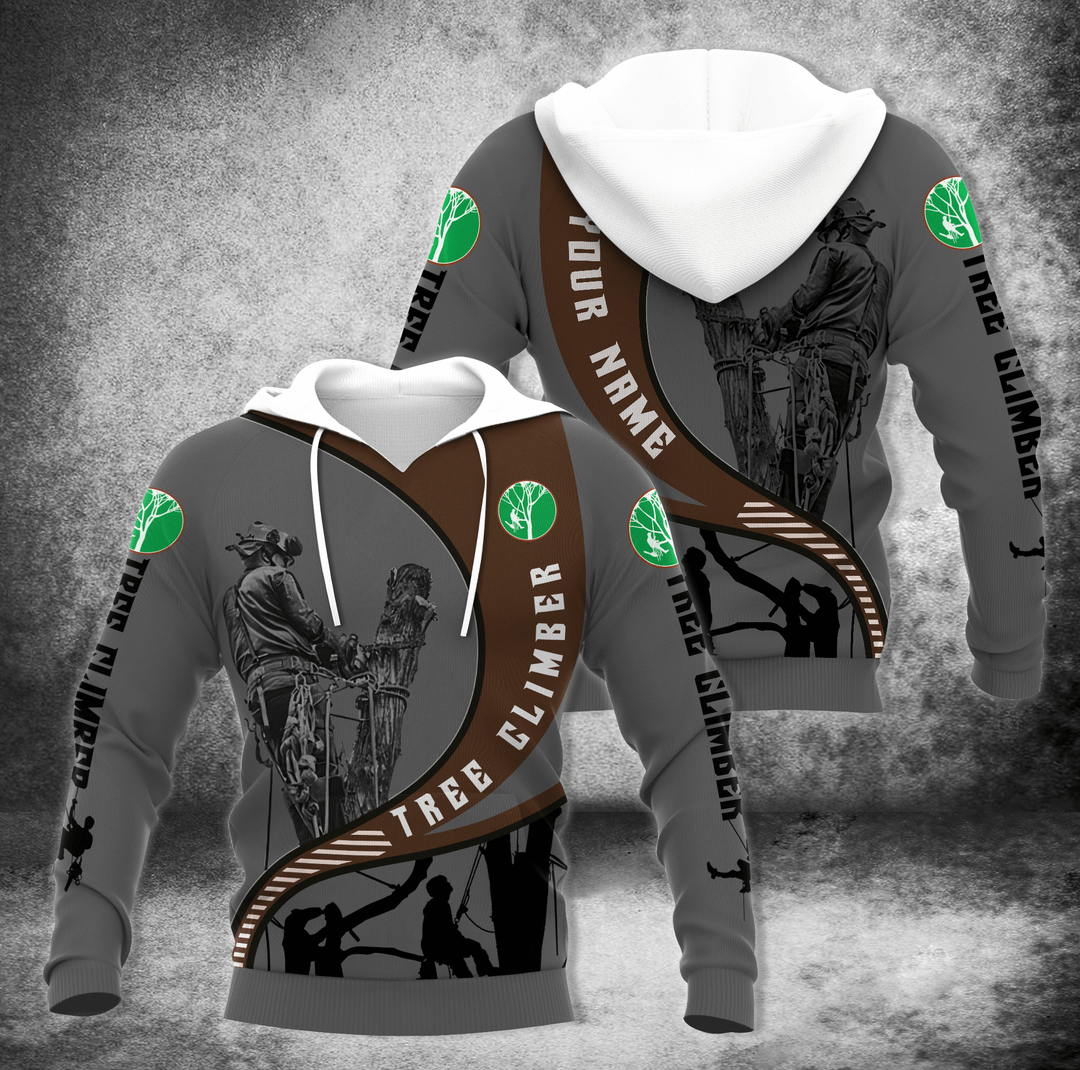 Arborist Apparel Personalized Tree Climber Job Grey Unisex 3d Hoodie