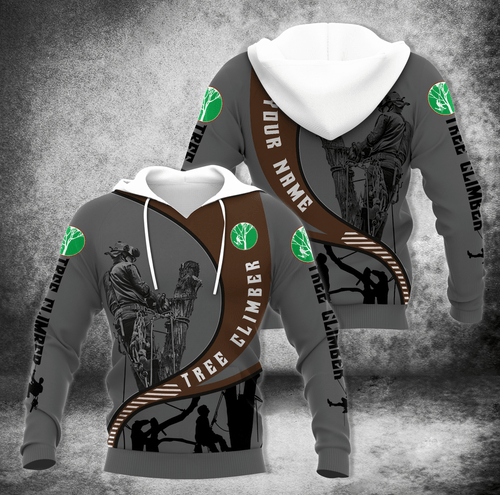Arborist Apparel Personalized Tree Climber Job Grey Unisex 3d Hoodie