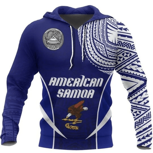 American Samoa Blue Unisex 3d Hoodie