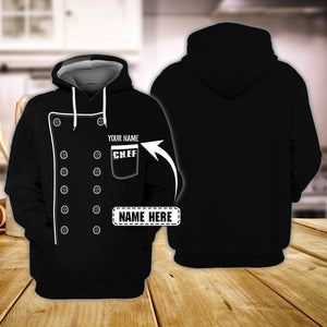 Chef Personalized Name Unisex 3d Hoodie