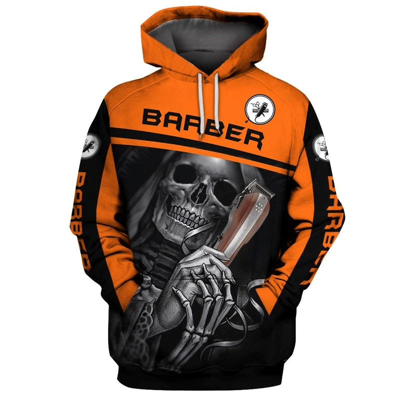 Barber Presents Skull Barber Unisex 3d Hoodie