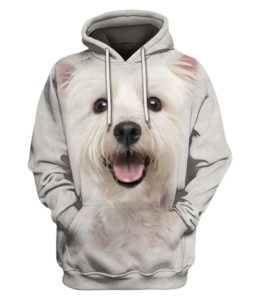 Maltese Face Hair Unisex 3d Hoodie