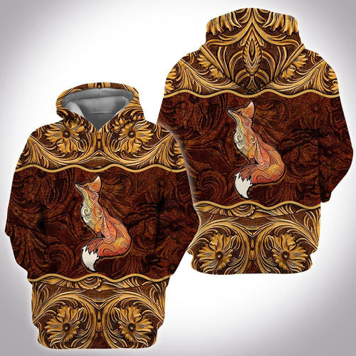 Leather Wild Animal Fox Unisex 3d Hoodie