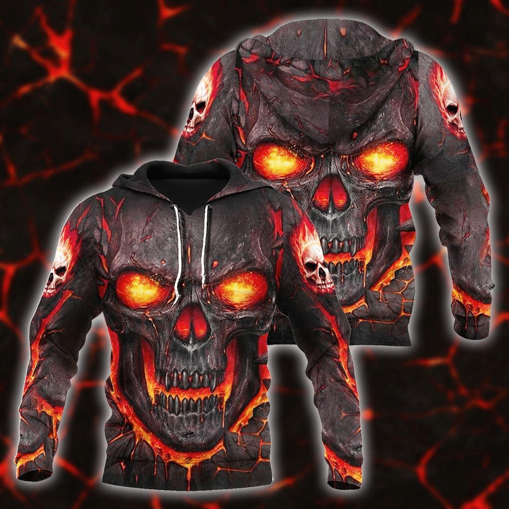 Hell Skull Magma Unisex 3d Hoodie