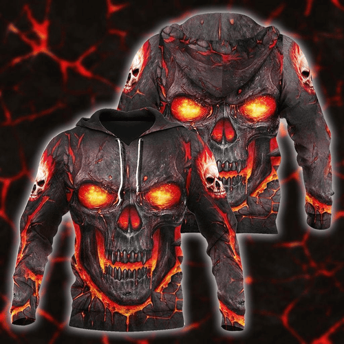 Hell Skull Magma Unisex 3d Hoodie