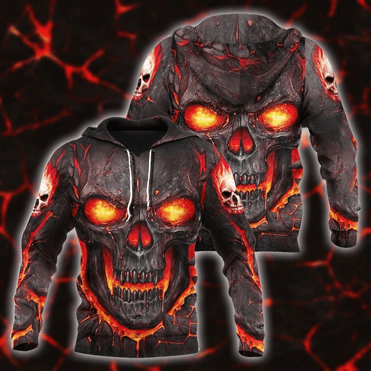 Hell Skull Magma Unisex 3d Hoodie
