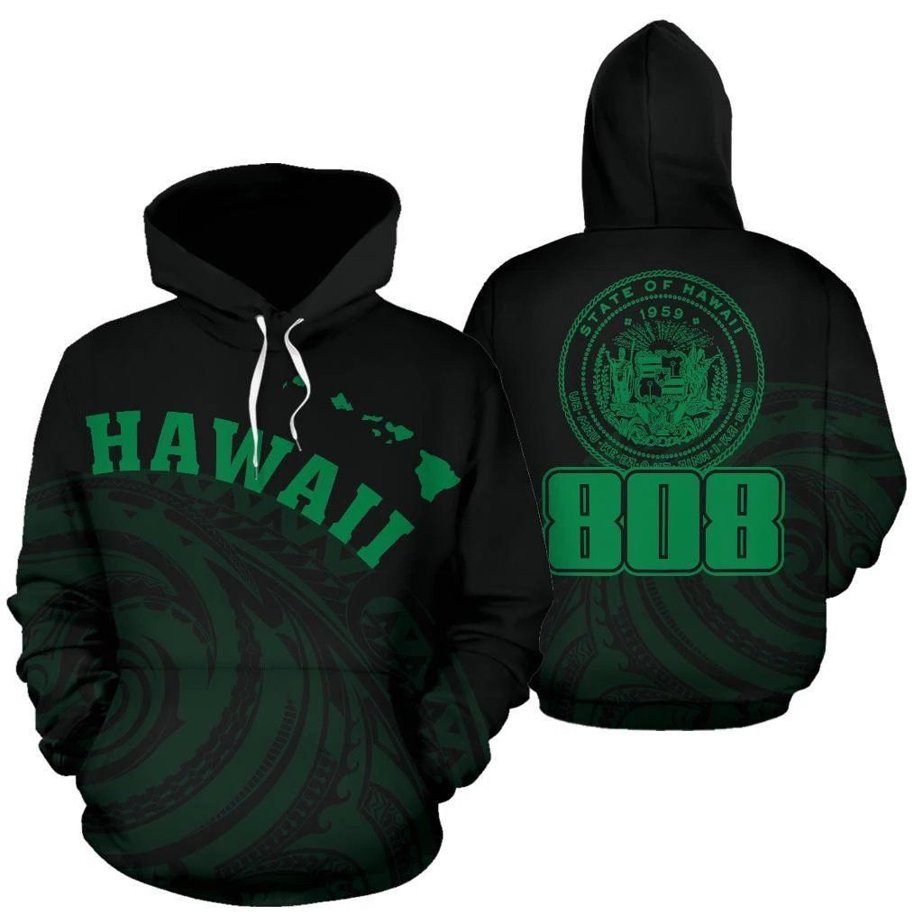 Hawaii Polynesia Green Tatau Style Unisex 3d Hoodie