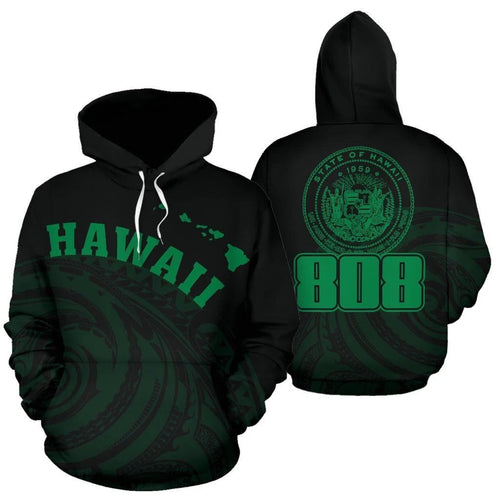 Hawaii Polynesia Green Tatau Style Unisex 3d Hoodie
