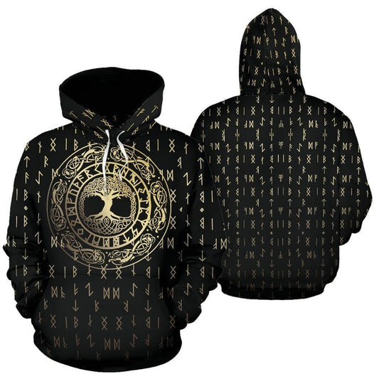 Viking Tree Golden Unisex 3d Hoodie