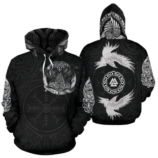 Viking Raven Norse Unisex 3d Hoodie