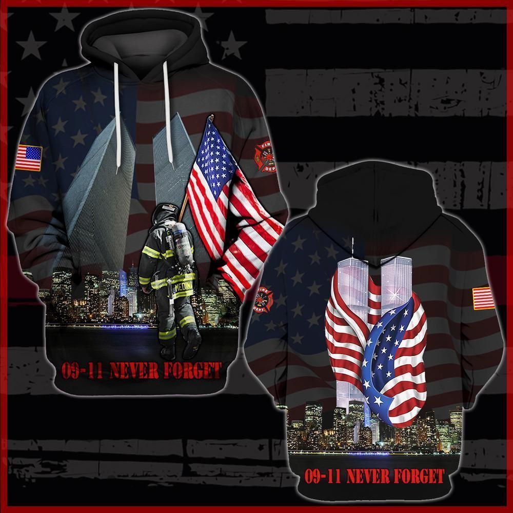 Us Firefighter Never Forget Unisex 3d Hoodie