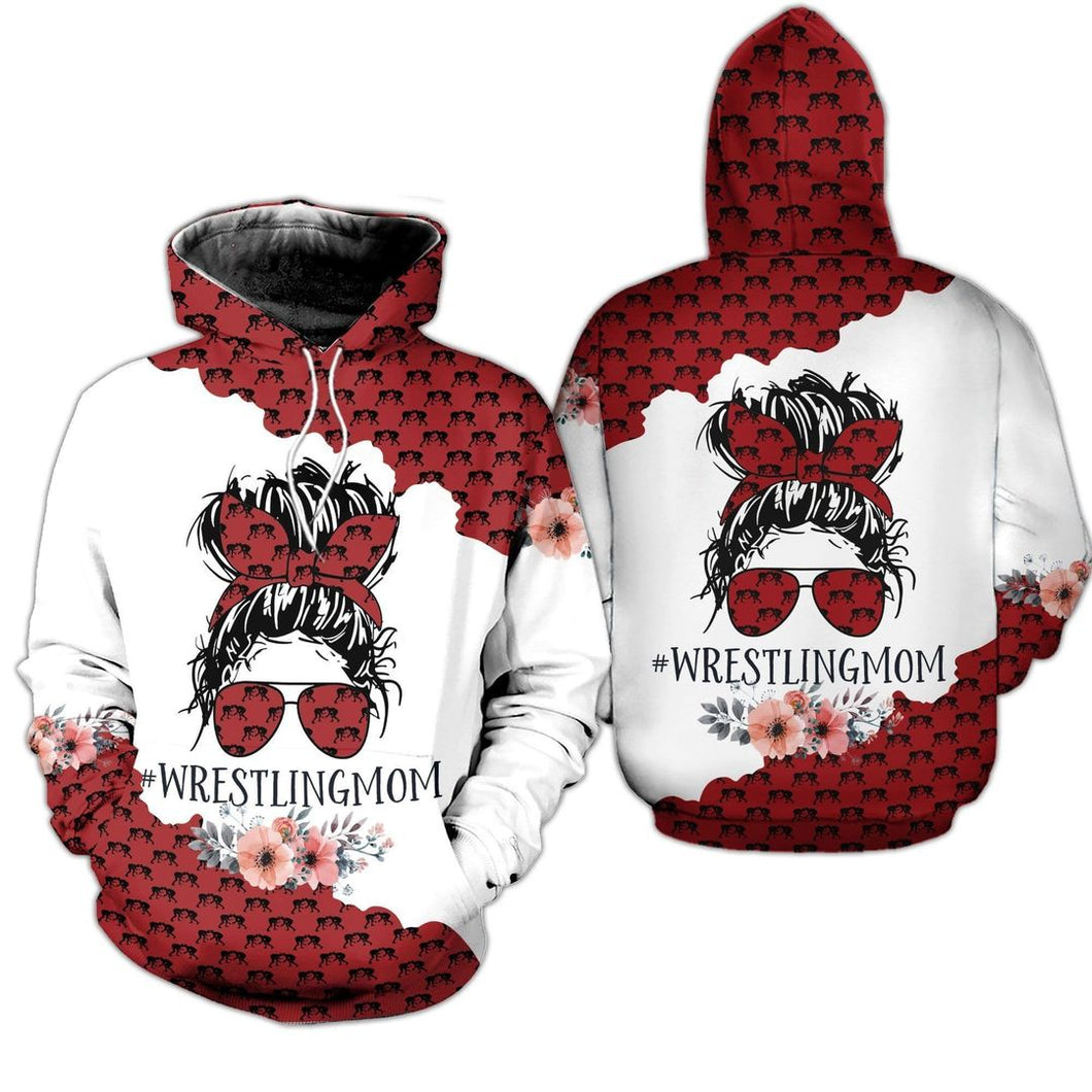 Gift For Mother Mother Day Gift Messy Bun Wrestling Mom Unisex 3d Hoodie
