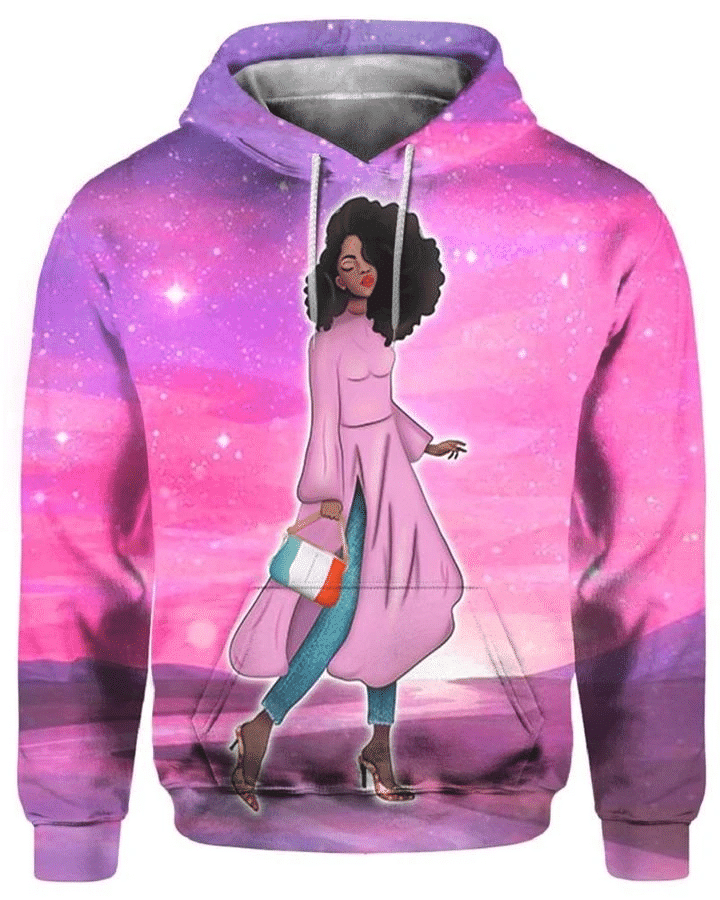 Galaxy Dream Black Girl Unisex 3d Hoodie