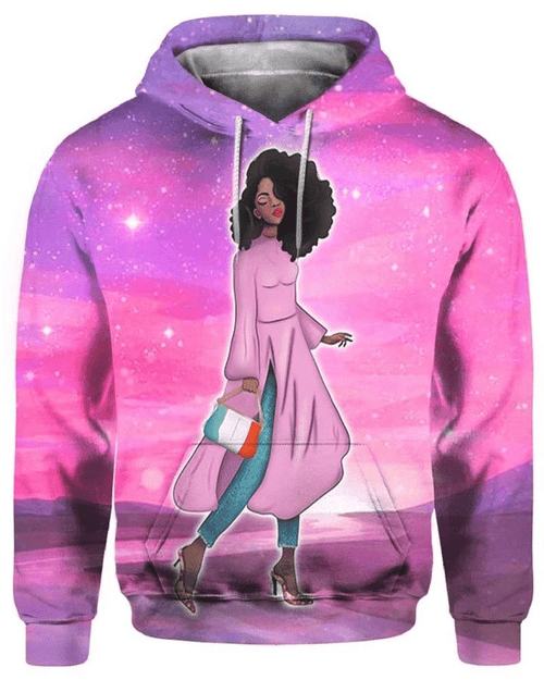 Galaxy Dream Black Girl Unisex 3d Hoodie