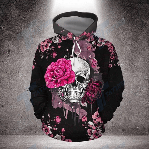 Flower Skull Water Color Unisex 3d Hoodie