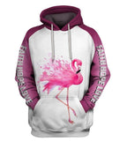 Flamingo Ribbon Breast Cancer Unisex 3d Hoodie