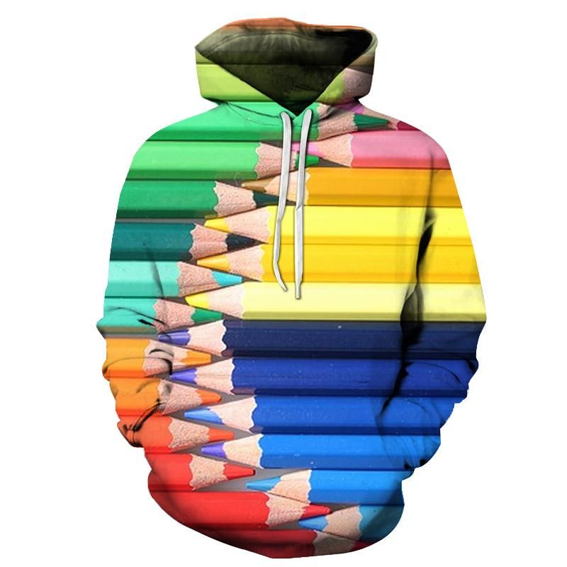 Fancy Pencil Colors Unisex 3d Hoodie